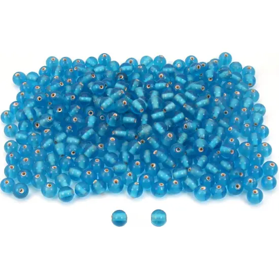 Light Blue Round Pony Glass Bead Beading 9mm Approx 300 {1}