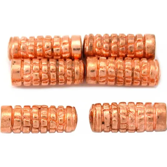 15g Bali Tube Beads Copper Plated Parts 15.5mm Approx 6 {1}