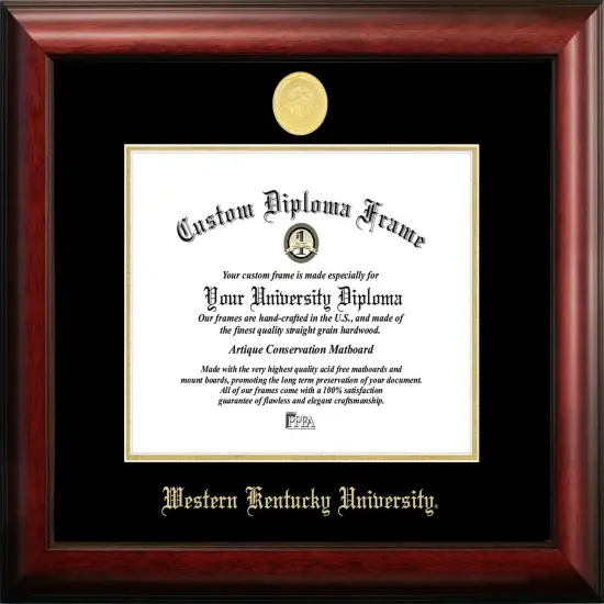 Western Kentucky University 11w x 8.5h Gold Embossed Diploma Frame {1}