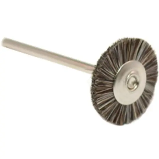12 Extra Soft Bristle Wheel Brush, Double Section, 3/4" Diameter 3/32" Shank {1}