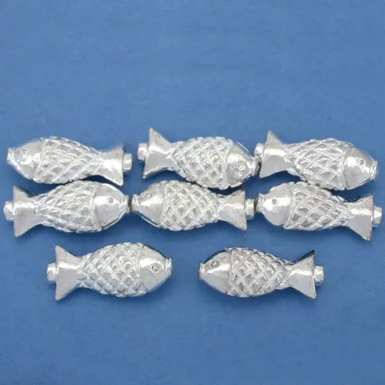 Fish Beads Silver Plated Spacer 18mm 15 Grams Approx 8 {1}