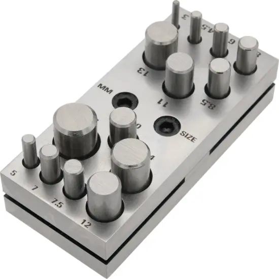 14 Disc Cutters Jewelers Holder Metalworking Punches {1}