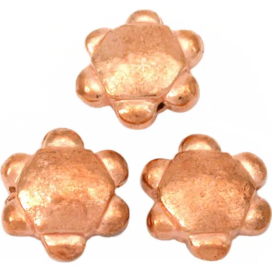 Flower Disc Beads Copper Plated Beading 15mm Approx 3 {1}