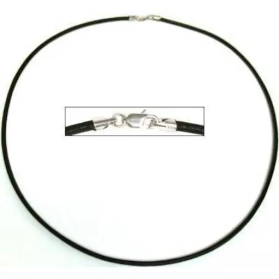 Black Genuine Leather Cord Necklace 18" & 16" Kit 2 Pcs {3}