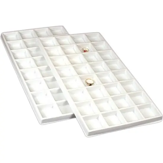 2 White 32 Slot Travel Jewelry Charm Earring Display Tray Inserts {1}
