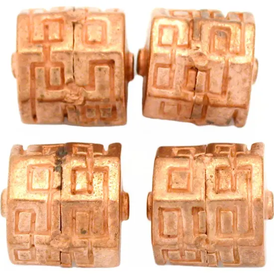 18g Octagon Barrel Bali Bead Copper Plt 13.5mm Approx 4 {1}