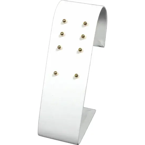2 Earring Display White Leather Hoop Stud Showcase {2}
