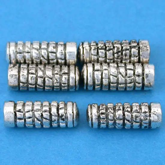 15g Bali Tube Beads Antq Silver Plated 15.5mm Approx 6 {1}