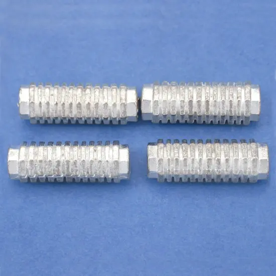 15g Bali Octagon Tube Beads Silver Plt 17mm Approx 4 {1}