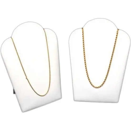 2 Black Velvet Padded Necklace Pendant Display Bust Easels 5.25" {1}