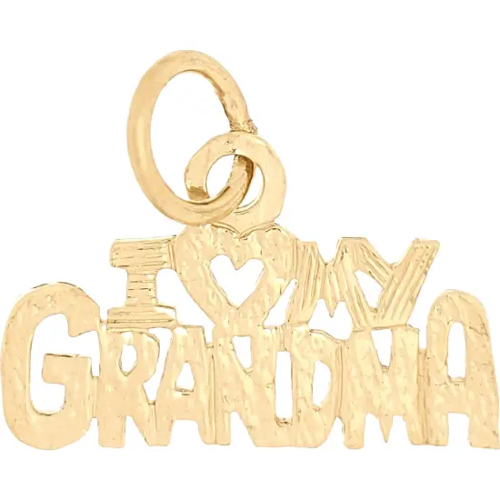 14K Gold I Love My Grandma Charm 18" Chain Jewelry {4}
