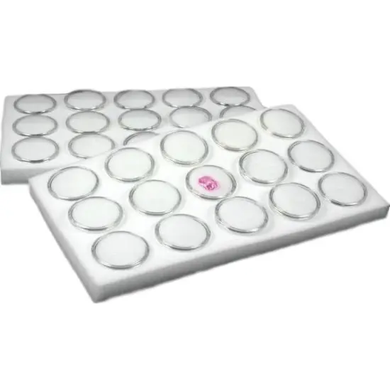 2 Gem Jars Gemstone Inserts White Pad Jewelry Display {1}