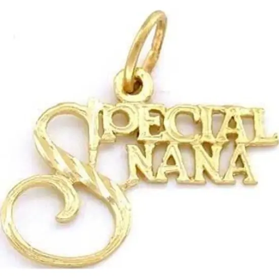 14K Gold Special Nana Charm & 18" Chain {2}