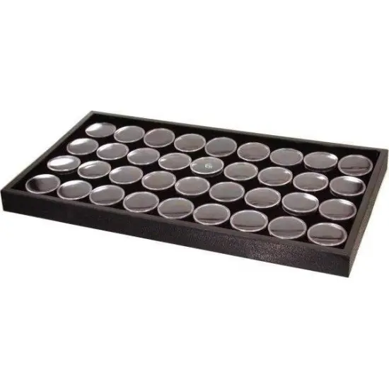 36 Black Foam Gem Jars Travel Case Display Tray Insert {1}
