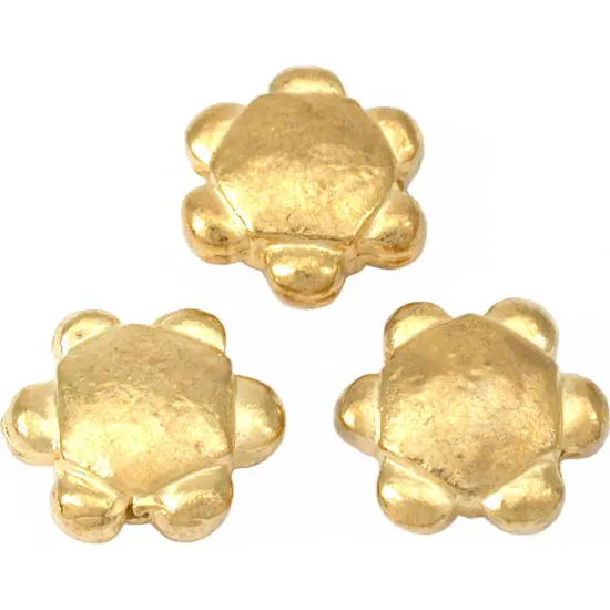 Flower Disc Beads Gold Plated Beading 15mm Approx 3 {1}