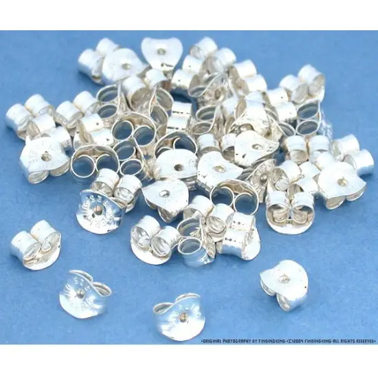 50 Earring Backs Sterling Silver Ear Nut Post Parts {1}