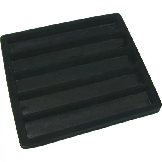 Black Square Jewelry Case (Single Metal Latch) w/ Black 5-slot Plastic Tray {3}