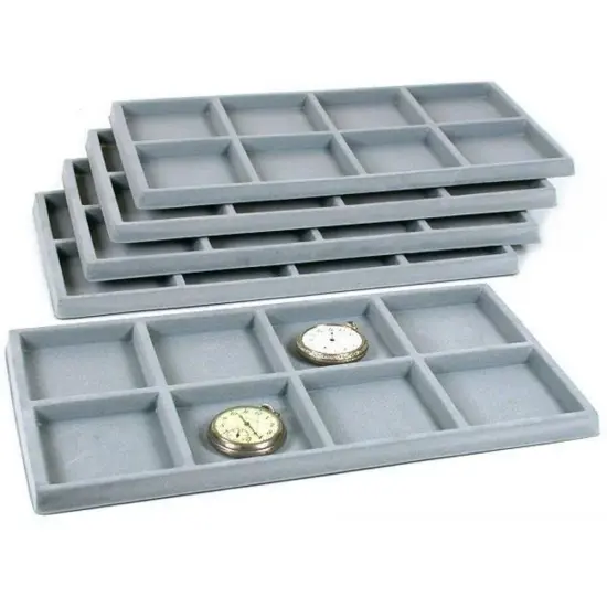 40 Slot Pocket Watch Jewelry Gray Display Showcase Tray {1}