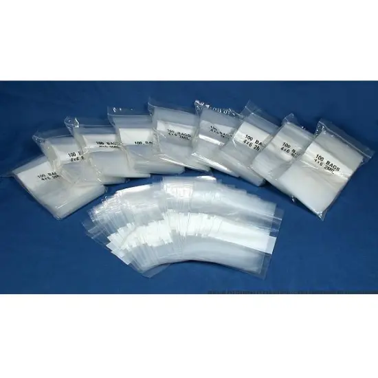 4" x 6" White Block Reclosable Resealable Polly Zipper Bags (Qty=1000) {1}