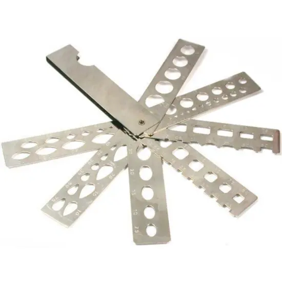 Diamond Gemstone Gem Stone Bead Jewelry 7 Blade Fan Gauge Gage Measure {1}