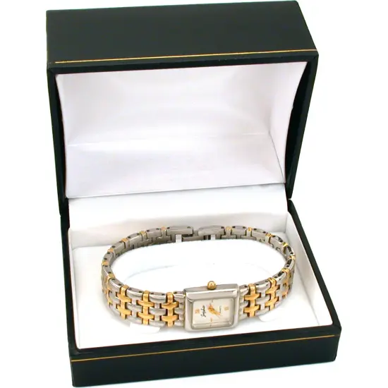 6 Black Leatherette Watch Bracelet Boxes Jewelry Gift {4}