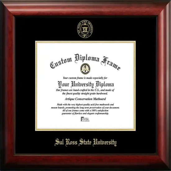 Sul Ross State University 11w x 8.5h Gold Embossed Diploma Frame {1}