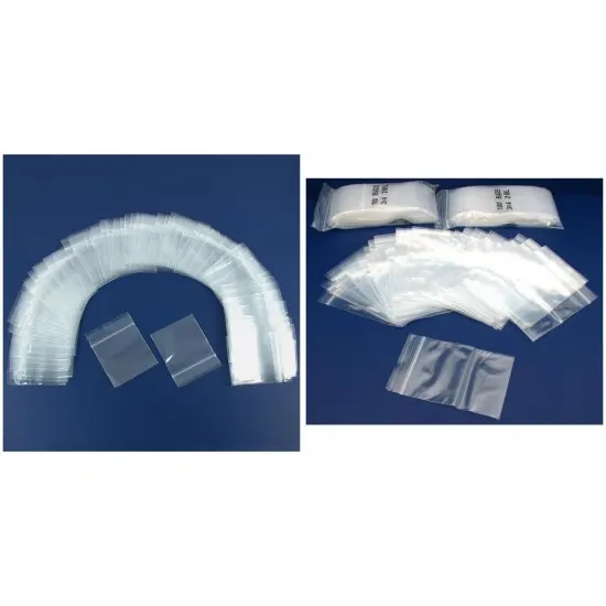 Reclosable Resealable Self Sealing Plastic Bags 2 Mil 2" x 2" & 3" x 4" 600 Pcs {1}