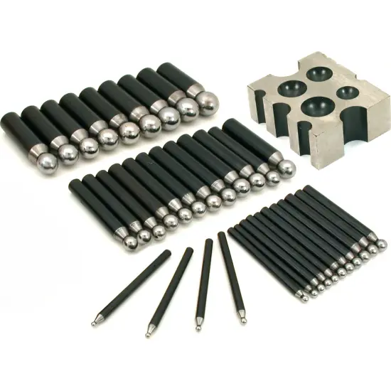 37 Dapping Punches Doming Block Jewelers Bench Tools {1}