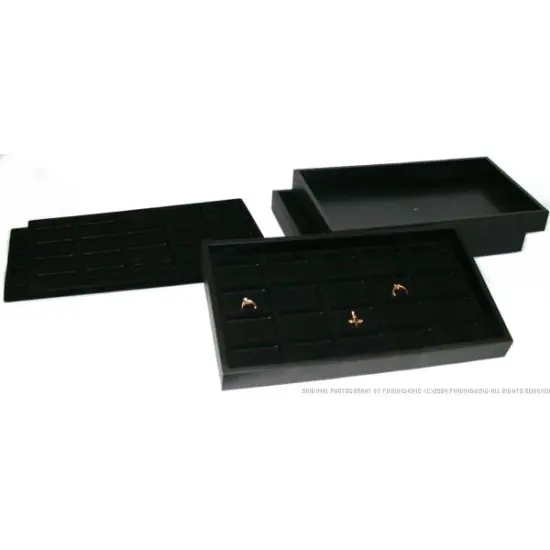 60 Slot Jewelry Display Insert & 4 Black Trays {1}