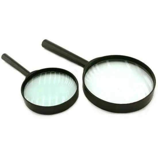 2 Magnifying Glasses 2x Stamp Coin Magnifier Loupe Tool {1}