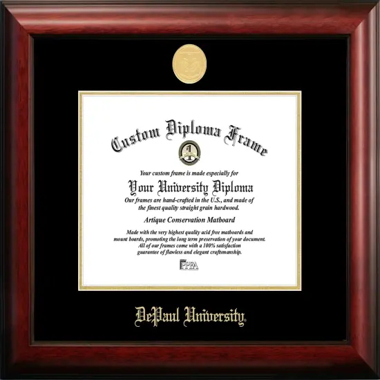 DePaul University 11w x 8.5h Gold Embossed Diploma Frame {1}