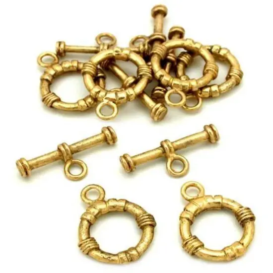 Bali Toggle Clasp Antique Gold Plated 14.5mm Approx 6 {1}