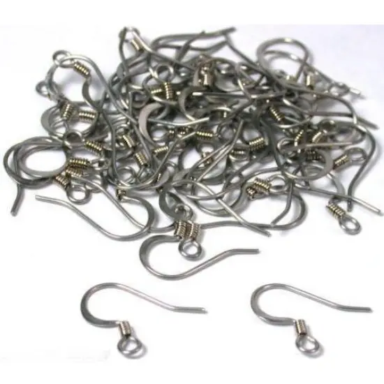 50 Fish Hook Earrings Safety Backs Loop Wire 22 Gauge {1}