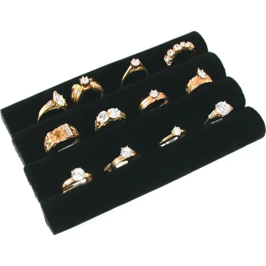 Faux Leather Tray w/ White Ring Display Insert & Velvet Jewelry Pads Kit 4 Pcs {3}