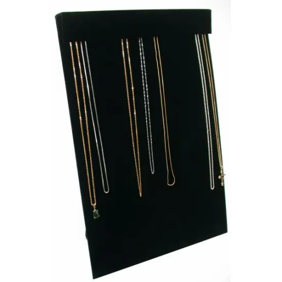 18 Hook Black Velvet Necklace Chain Slatwall Display Black Velvet {1}