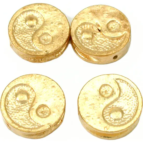 Yin Yang Beads Gold Plated 16mm 15 Grams {1}