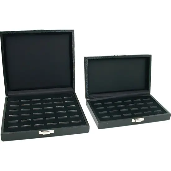 2 Black Travel Ring Case Jewelry Display Locking Trays {1}