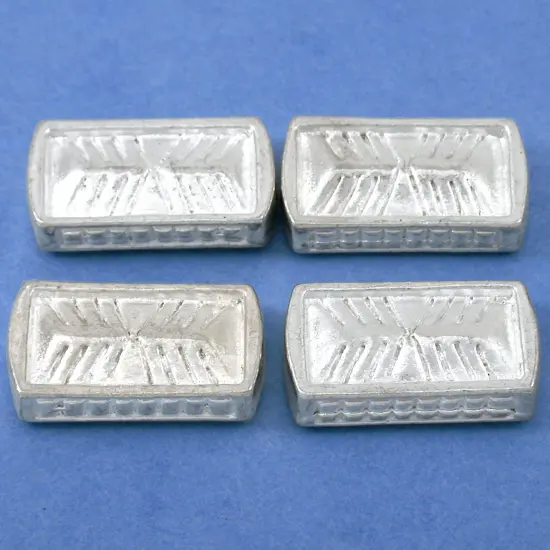 Bali Rectangle Beads Silver Plated Bead 18.5mm Approx 4 {1}