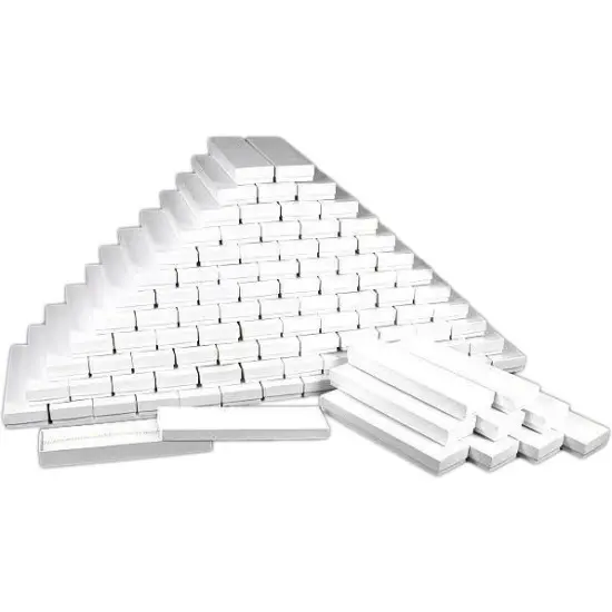 100 White Swirl Cotton Boxes Jewelry Bracelet Watch Displays 8" {1}