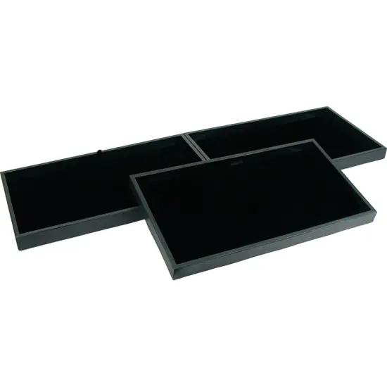 3 Black Velvet Jewelry Display Pad & Travel Trays {1}