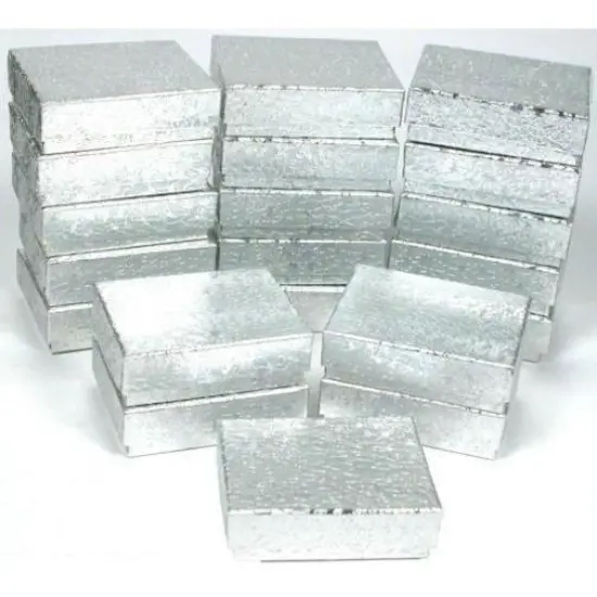 20 Cotton Boxes Silver Pendant Charm Jewelry Displays 2 1/8" {1}