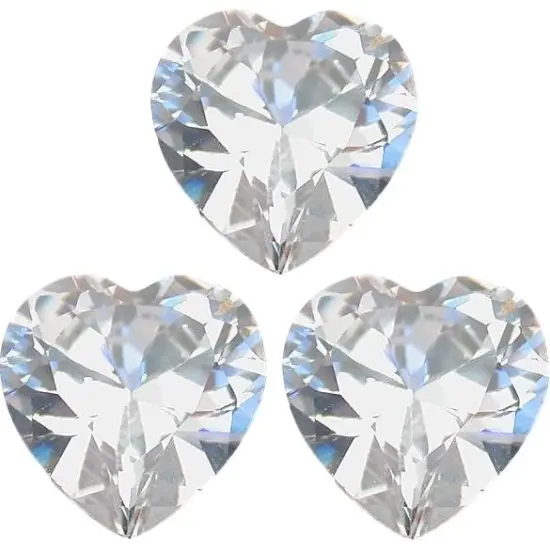 3 White Heart Cubic Zirconia 5mm {1}