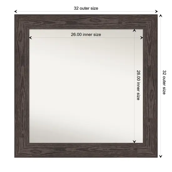 Amanti Art Non-Beveled Wood Wall Mirror, Bridge Black Frame {1}