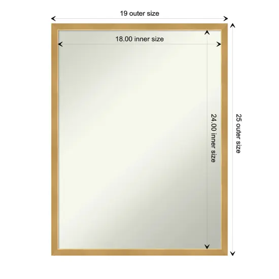 Amanti Art Non-Beveled Wood Wall Mirror, Svelte Clay Grey Frame Svelte Polished Gold Frame {1}