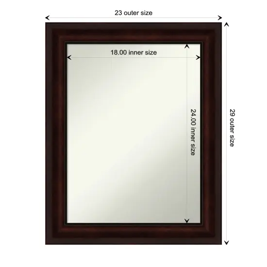 Amanti Art Non-Beveled Wall Mirror, Coffee Bean Brown Frame {1}