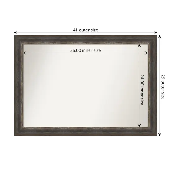 Amanti Art Non-Beveled Wall Mirror, Alta Brown Grey Frame Alta Rustic Char {1}