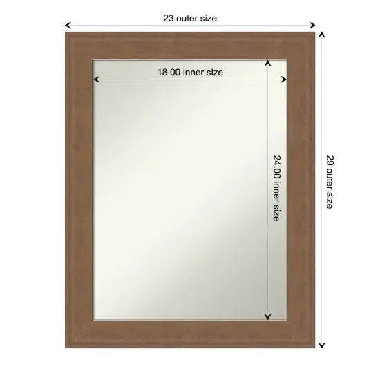 Amanti Art Non-Beveled Wall Mirror, Alta Brown Grey Frame Alta Medium Brown {1}