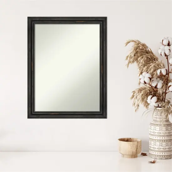 Amanti Art Non-Beveled Wood Wall Mirror, Rustic Pine Narrow Frame Rustic Pine Black Narrow Frame {5}