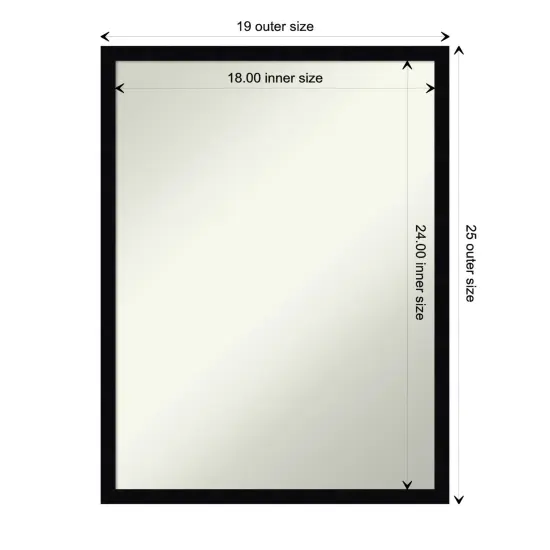 Amanti Art Non-Beveled Wood Wall Mirror, Svelte Clay Grey Frame Svelte Noir Black Frame {1}