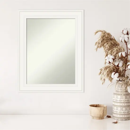 Amanti Art Non-Beveled Wall Mirror, Ridge Black Frame Ridge White Frame {5}